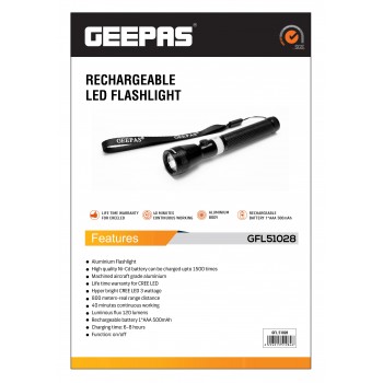 Geepas Rechargeable LED Flashlight