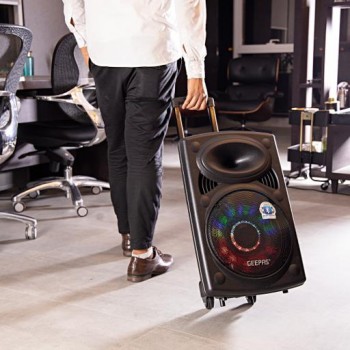 Geepas 12 Inch Trolley Bluetooth Speaker | USB & Auxiliary Inputs