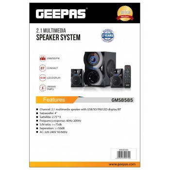 Geepas GMS8585 2.1 Channel Multimedia Speaker