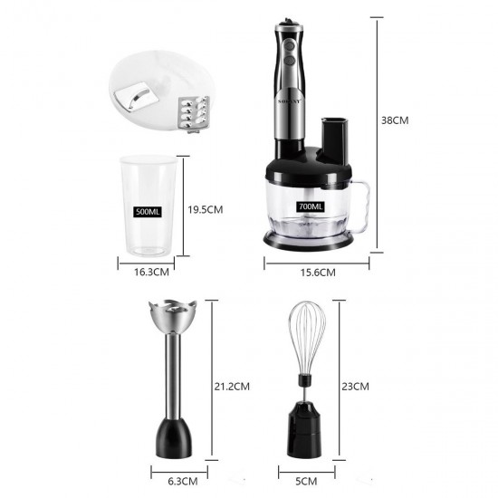 SOKANY (50118) 8-in-1 Stainless Steel Electric Hand Mixer Meat Grinder Blender 700W