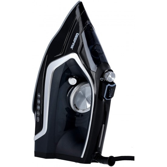 Geepas GSI7801N Wet & Dry Steam Iron with Ceramic Soleplate, Black (UK Plug)