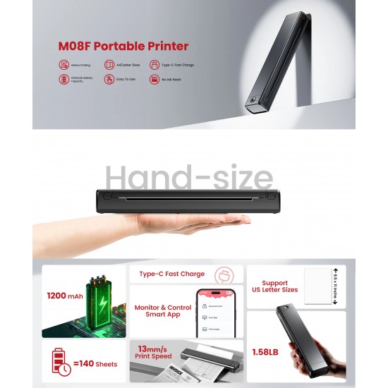 Portable Printer Phomemo M08F Letter & A4 