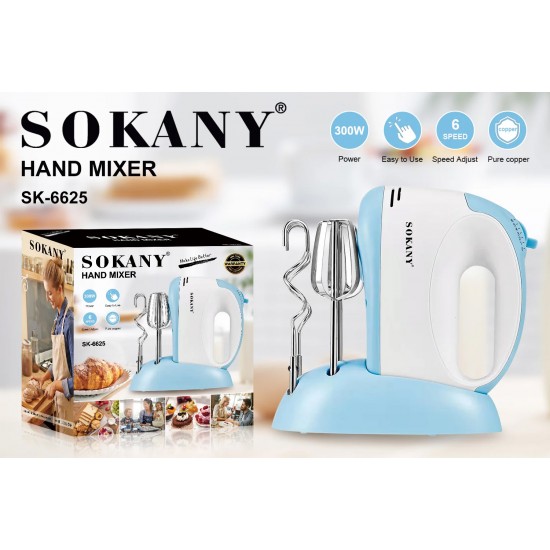 Sokany Hand Mixer SK-6625 300W 6x Speed