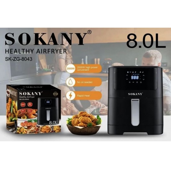 SOKANY HEALTHY AIRFRYER 8LTR SK-ZG-8043