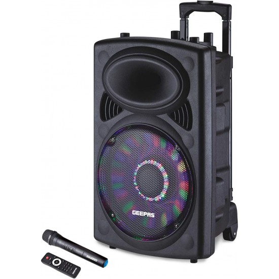 Geepas 12 Inch Trolley Bluetooth Speaker | USB & Auxiliary Inputs